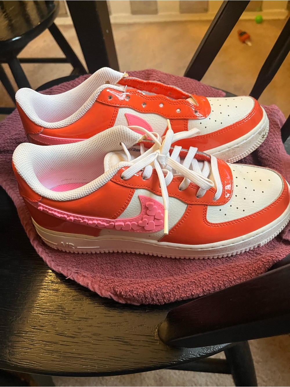 Kids Orange and Pink Low-Top Sneakers - White Accent